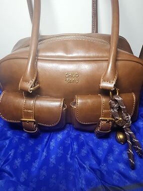 CHLO 15MU Brown Leather Dual-Pocket Satchel